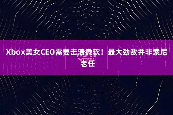 Xbox美女CEO需要击溃微软！最大劲敌并非索尼 老任